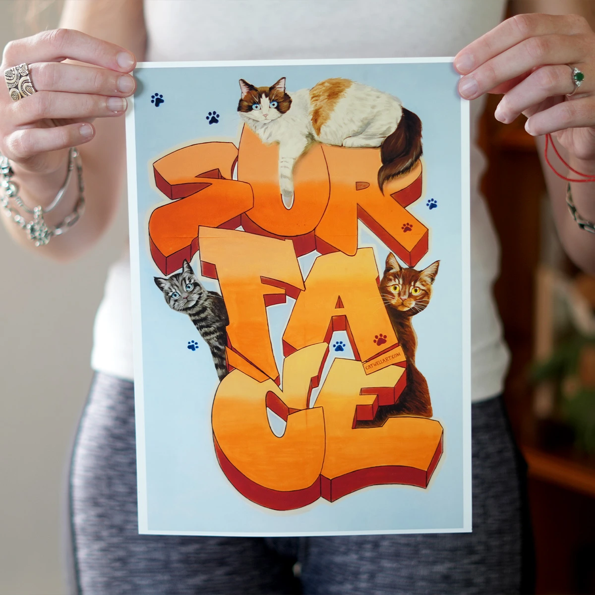 Surface Cats Art Print