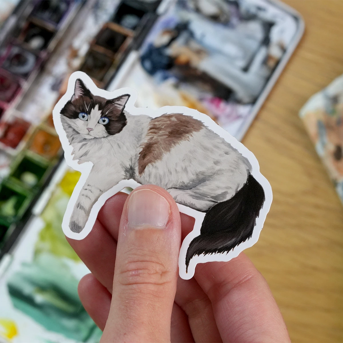 Surface Cats mural sticker collection – three cat stickers